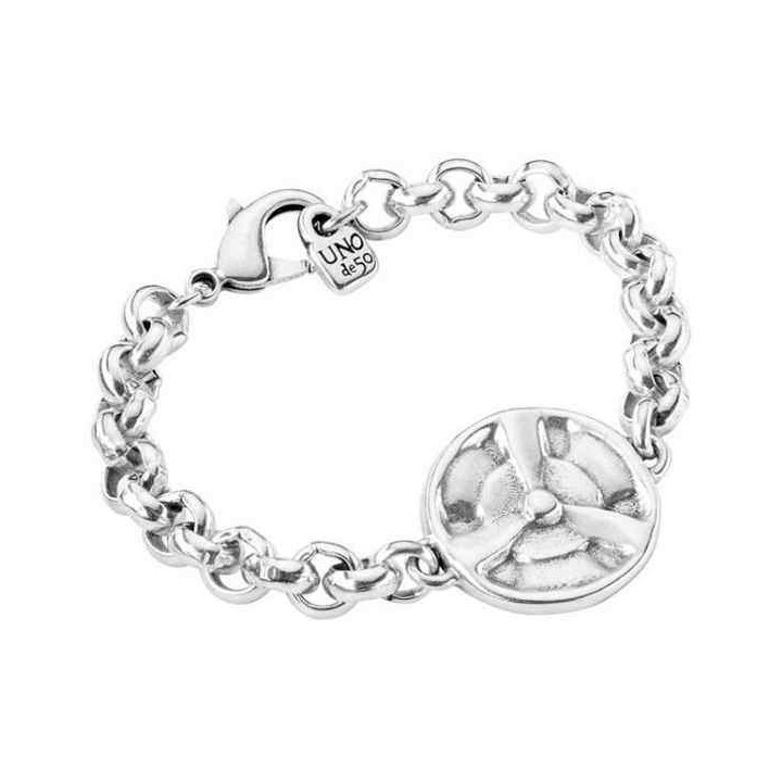 Bracelet Maillons Argent Piece Pendentif