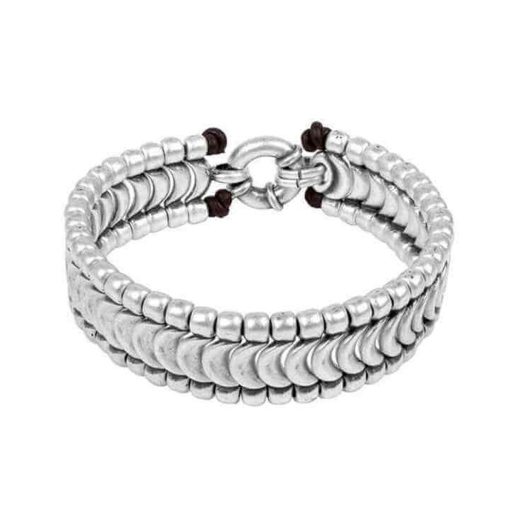 Bracelet Hombre Escamas Plata