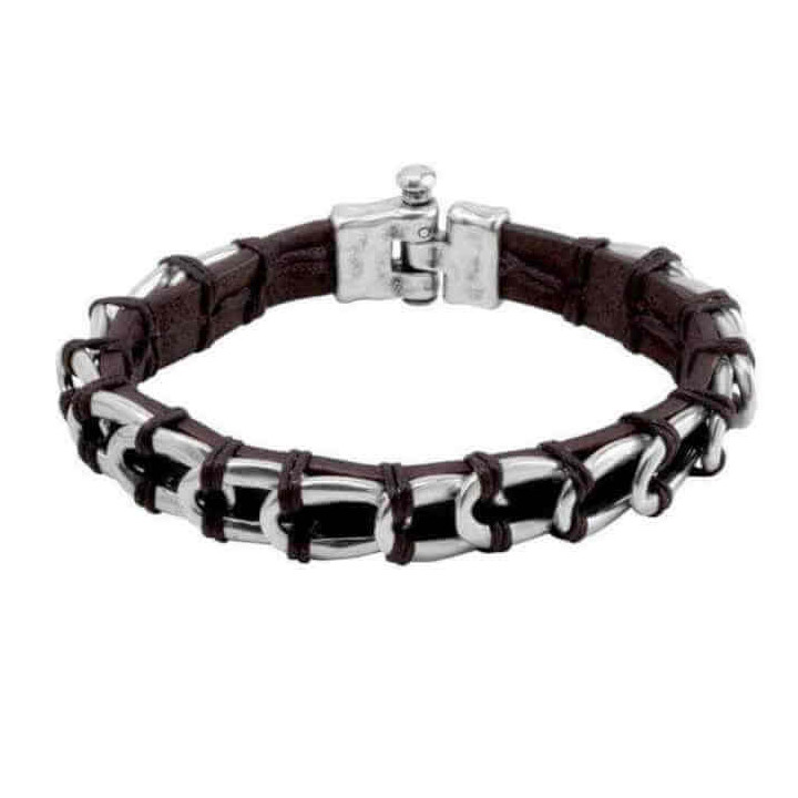 Bracelet Cuir Liens Entrelacées