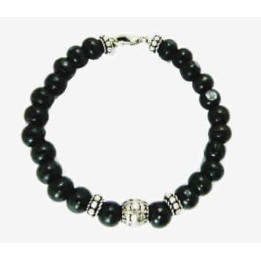 Bracelet Perles Bois Noir