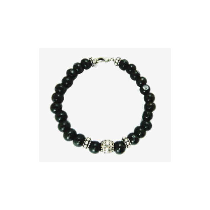 Wooden Bead Bracelet Black